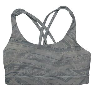 Lululemon‎ Energy Bra Grey/White Geometric Abstract Bra Size 6